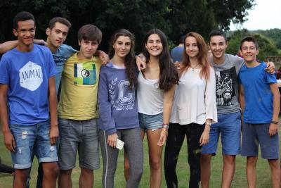 teenagers having fun at uk activity summer camp in england