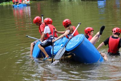 summer camp uk team building raft