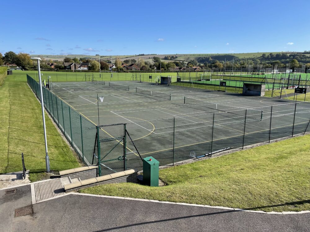 Tennis courts at XUK Excel residential summer camp for kids