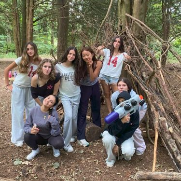 Child development at camp with outdoor activities